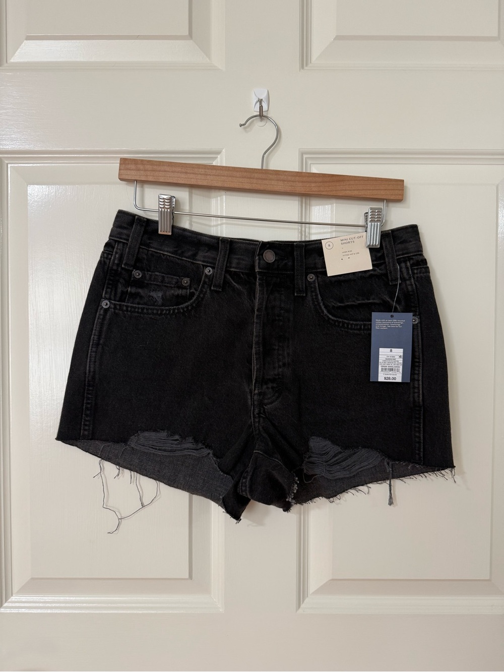 NWT: Universal Thread Black Distressed High-Rise Denim Shorts